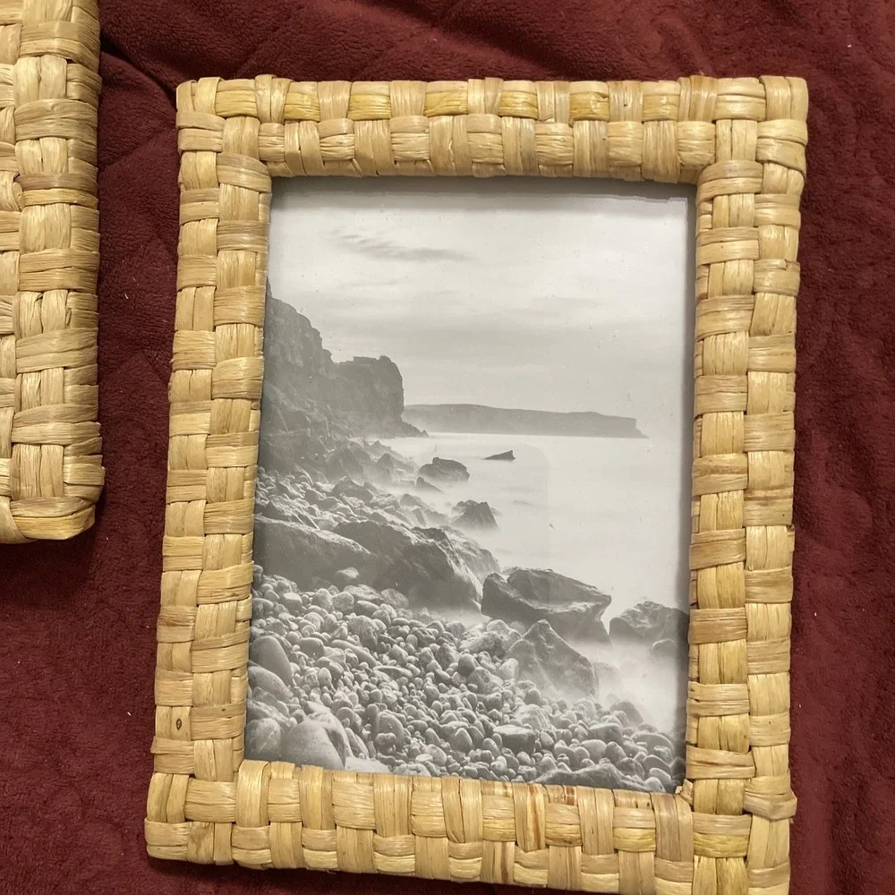 Lot Of 2 Threshold 5x7 Woven Picture Frame Natural Home Décor New Rustic Beach